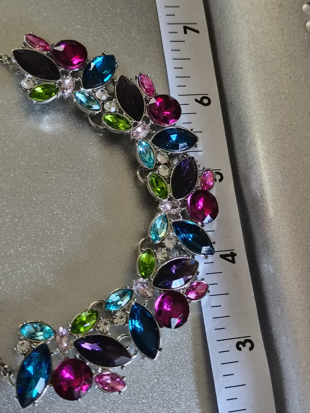 Multicolor Crystal Stretch Bracelet and Necklace Set - Women's Jewelry Paparazzi - Picture 9 of 10